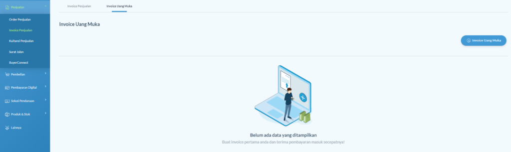 pembuatan invoice down payment