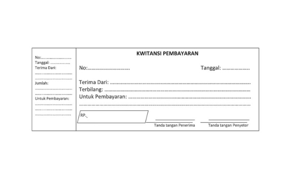 Contoh kwitansi pembayaran produk atau jasa