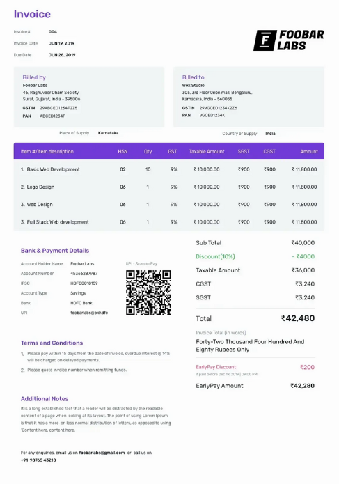 Contoh invoice catering format Word