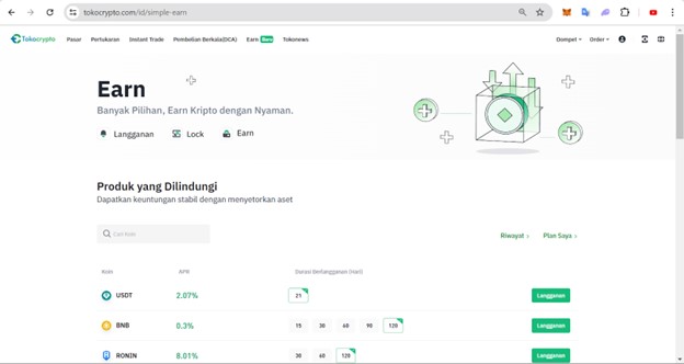 simple earn tokocrypto