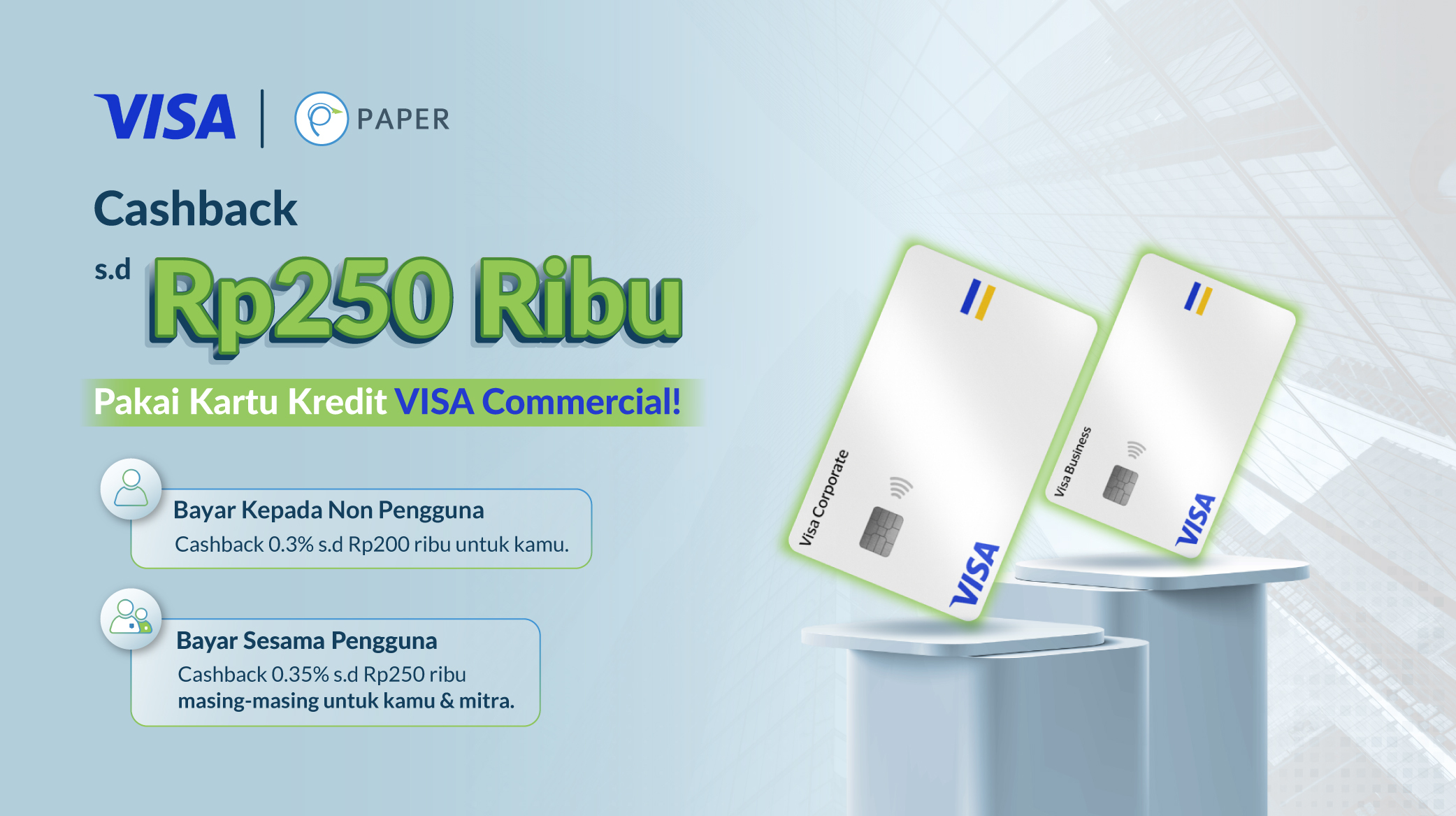 Cashback s.d Rp250 Ribu Dengan Visa Commercial Card!