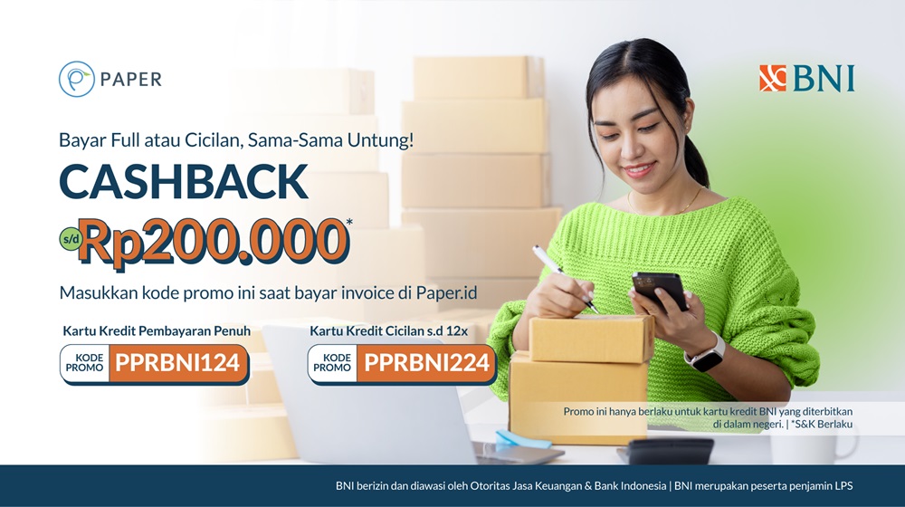 Cicil Invoice dengan Kartu Kredit BNI, Cashback hingga Rp200.000!