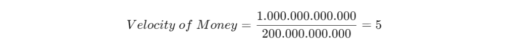 contoh perhitungan rumus Velocity of Money