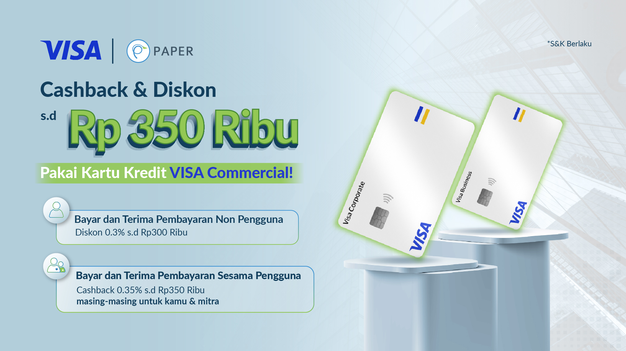 Cashback s.d Rp350 Ribu Dengan Visa Commercial Card!