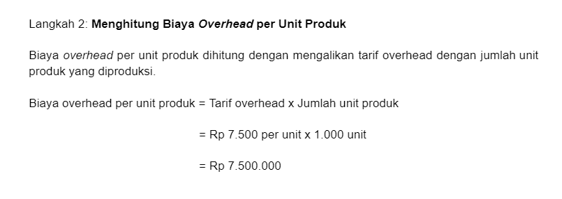 Menghitung biaya Overhead per Unit Produk