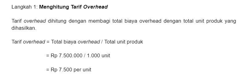 Menghitung tarif overhead